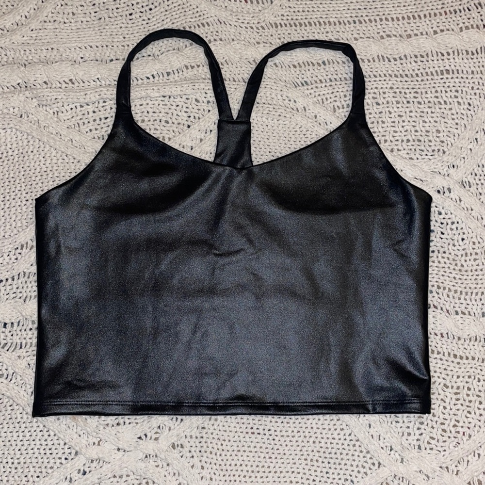 Leather Effect Workout Top